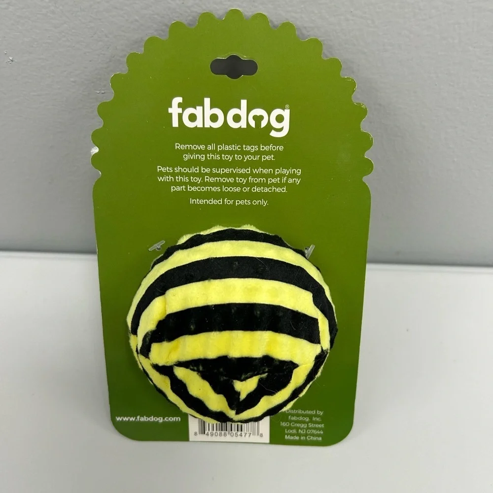 Faballs by Fabdog Bee Bouncing Ball Dog Toy